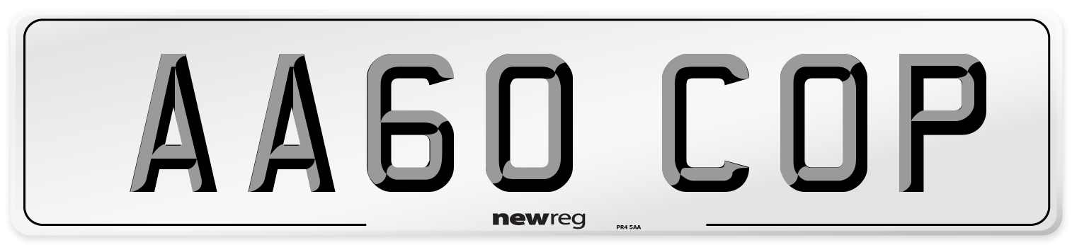 AA60 COP Number Plate from New Reg